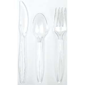 Clear Forks, Knives and Spoons (80 each)