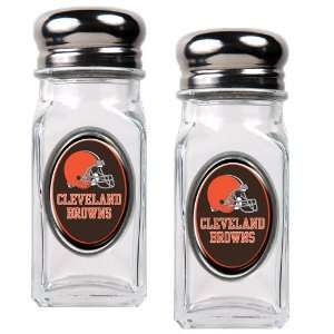 Sports NFL BROWNS Salt and Pepper Shaker Set with Crystal Coat/Clear 