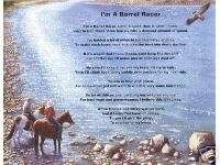 BARREL RACER Poem Prayer Personalized Name Cowboy Print  