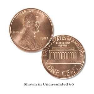   Red Uncirculated 1987 Lincoln Cent    From Mint Set 