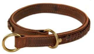 Double Ply Braided Leather Choke Dog Collar Dean Tyler  