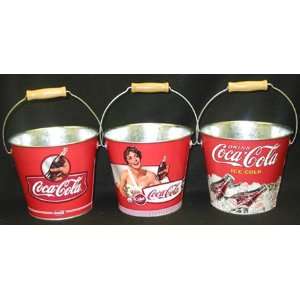  Coke Paint Can Tin Bucket Set 