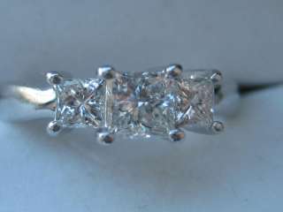 Platinum Princess Cut Diamond Engagement Ring One Carat  