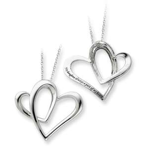   silver a double heart designed from rhodium plated sterling silver and