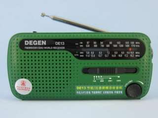 DEGEN DE13 Crank Dynamo Solar FM /MW/SW Emergency Radio  