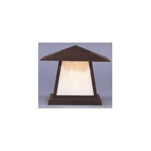   Light Outdoor Pier Lamp in Raw Copper with White Opalescent glass
