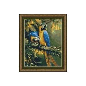  Blue Gold Macaws, Cross Stitch from Kustom Krafts Arts 