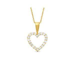  Cubic Zirconia Heart Pendant in 10K Gold   17 PENDANTS Jewelry