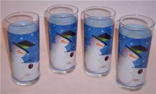 Zulauf Snowman 4 Drink Glass Tumbler Juice Christmas  