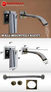 NEW SQUARE DESIGN WALL MOUNTED VESSEL SINK FAUCET BATH  