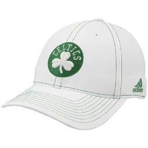  adidas Boston Celtics White Team Logo 1 Fit Structured 