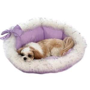 Anastacia Pet Bed with Swarovski Crystal Accents  Color PURPLE  Size 