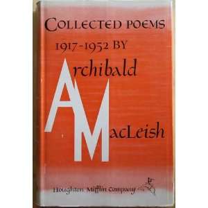  Collected Poems 1917 1952 Archibald MACLEISH Books