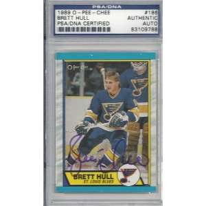 Brett Hull Autographed/Hand Signed 1989 O Pee Chee Card PSA/DNA 