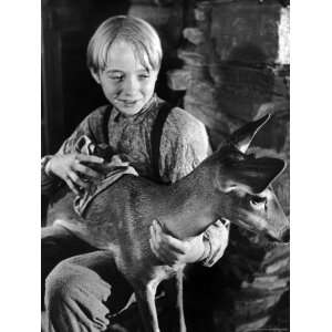  Claude Jarman Jr., Holding a Baby Deer for a Scene in The 