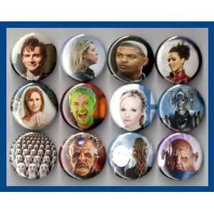  Doctor Who 10th Doctor David Tennant Set of 12   1 Inch 