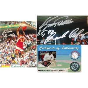 Dominique Wilkins Signed Hawks Dunk 16x20 w/Champ