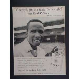 Frank Robinson Cincinnati Reds 1962 Viceroy Cigarettes Advertisement 