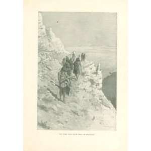  1898 Frederic Remington Print Indians Climbing Mountain 