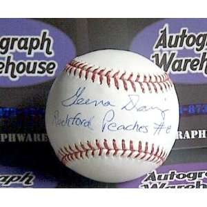 Geena Davis Autographed/Hand Signed Baseball inscribed Rockford 