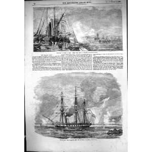  1855 Snap War Ship James Watt Amphion Frigate Batteries 
