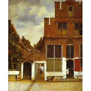 FRAMED oil paintings   Jan Vermeer   32 x 40 inches   Street in Delfi
