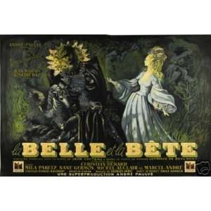   Beauty and the Beast Movie Poster Jean Marais Vintage