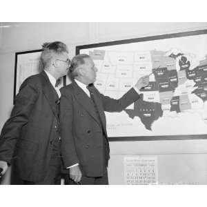  1936 photo Dr. John W. Miller, (left) pathologist, and Dr. R.R 