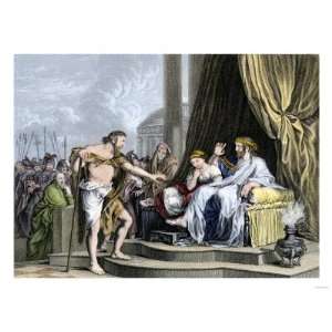 John the Baptist Criticizing Herod, Ruler of Palestine Premium Poster 