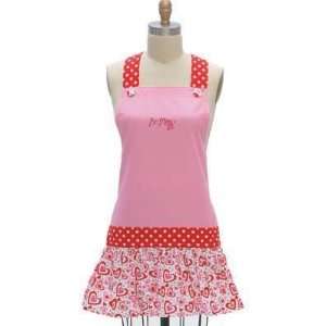  Valentines Day Girlie Ruffled Skirt Apron, Kay Dee 