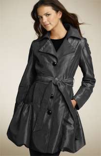 Coffee Shop Single Breasted Bubble Hem Trench Coat  