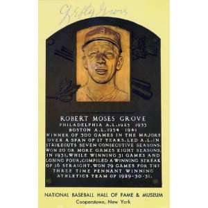 Lefty Grove Autographed Baseball HOF Plaque