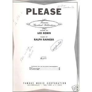  Sheet Music Please Leo Robin 99 