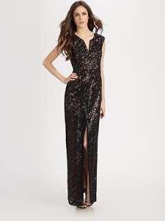 Slinky and chic, enhanced by allover shimmering sequins and an 