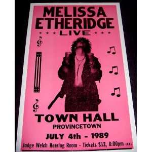 Melissa Etheridge 1989 Provincetown Concert Poster Replica (Music 