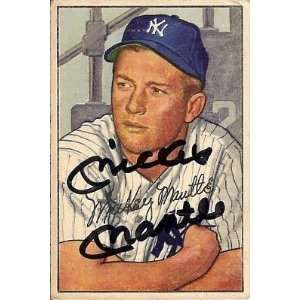  1952 Bowman MICKEY MANTLE # 101 Signed Autograph Sports 