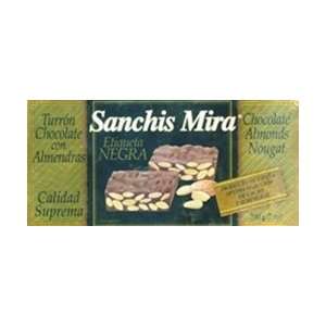 Sanchis Mira Turron Chocolate Con Almendras (Chocolate Almonds Nougat 