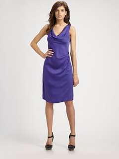 Theory   Playara Silk Cowlneck Dress