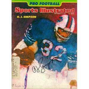 Oj Simpson Autographed Sports Illustrated Magazine September 16, 1974