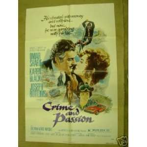  Movie Poster Omar Sharif Crime And Passion F46 Everything 