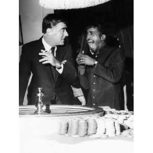 Sammy Davis Junior with Peter Lawford at Gambling Tables at the Pair 