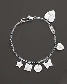 Gucci Sterling Silver Trademark Charm Bracelet