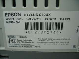 Epson Stylus C42UX Color Inkjet Printer B161B USB  