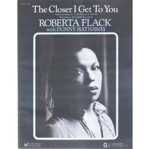   Sheet Music The Closer I Get To You Roberta Flack 188 