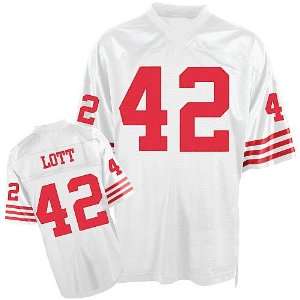  NFL Jerseys San Francisco 49ers #42 Ronnie Lott Throwback White 