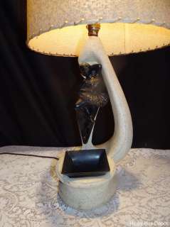   Century Ballerina Dancer Pottery Lamp Planter Fiberglass Shade Premco