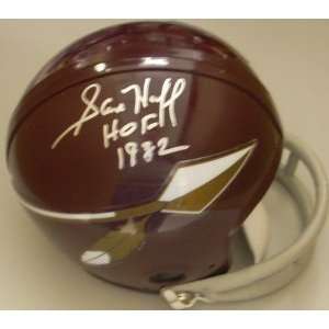 Sam Huff signed Washington Redskins Throwback Mini Helmet HOF1982