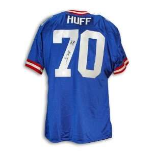 Sam Huff Autographed/Hand Signed New York Giants Blue Throwback Jersey 