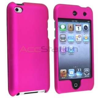 Rubber Hard Cover Case+Film For iPod touch 4 Gen 4th  