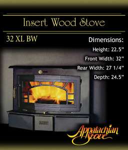 Appalachian 32 BW INSERT Wood Stove Fireplace NEW  